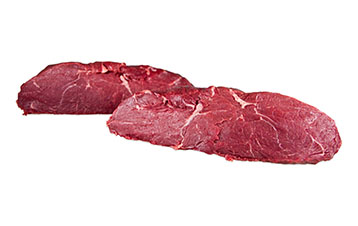 2 grass-fed beef top sirloins, raw