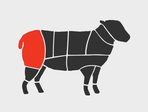 lamb leg section