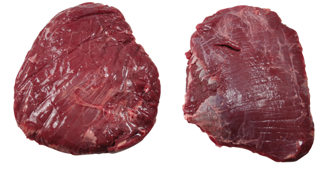 Two whole bison flanks, raw
