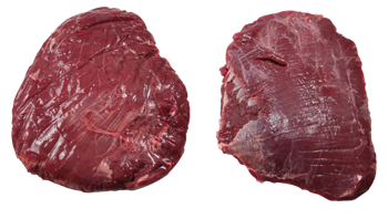 Two whole bison flanks, raw