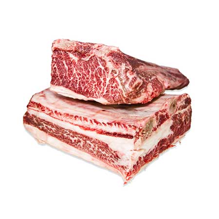 2 grain-fed wagyu beef bone-in short ribs, raw
